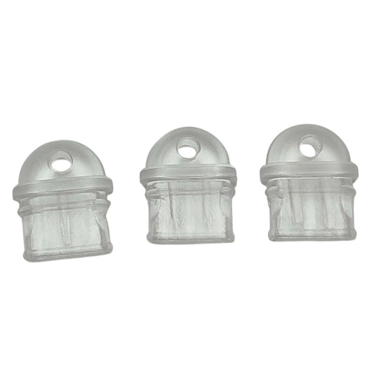 Lot de 3 bouchons anti-poussière transparents pour téléphone mobile avec trou (11x11x4 mm)
