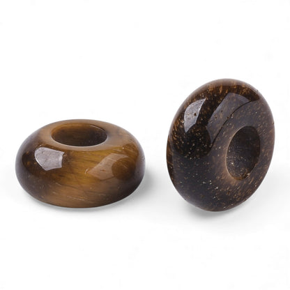 x1 Perle Européenne en Pierre Naturelle – Rondelles à Gros Trou – Ø 10 mm