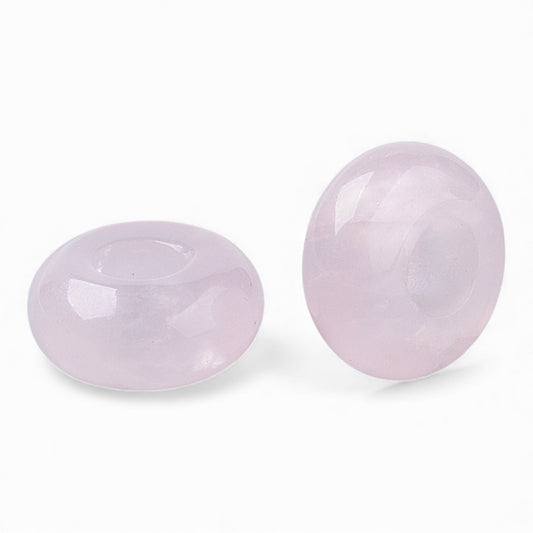 x1 Perle Européenne en Pierre Naturelle – Rondelles à Gros Trou – Ø 10 mm