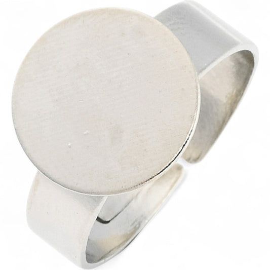 x1 Support de Bague Réglable – Plateau 12 mm – Finition Argenté Foncé