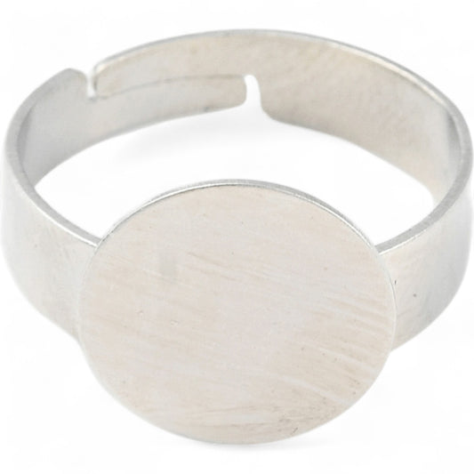 x1 Support de Bague Réglable – Plateau 12 mm – Finition Argenté Foncé