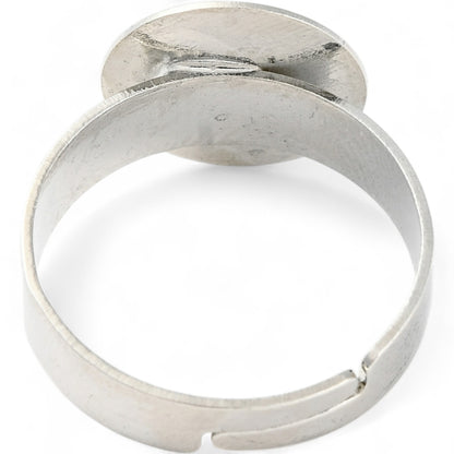 x1 Support de Bague Réglable – Plateau 12 mm – Finition Argenté Foncé
