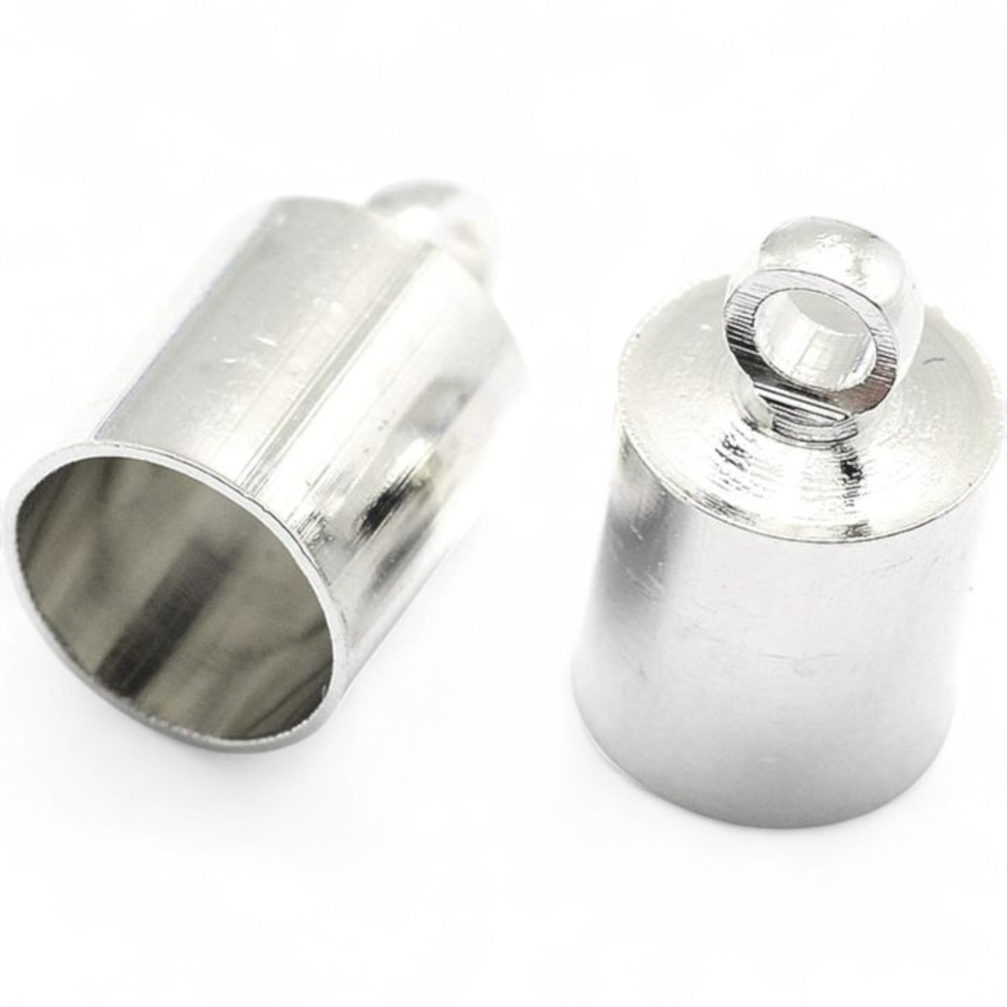 x4 Embouts Cylindriques avec Anneau – Laiton – pour cordons 4 à 4,5 mm