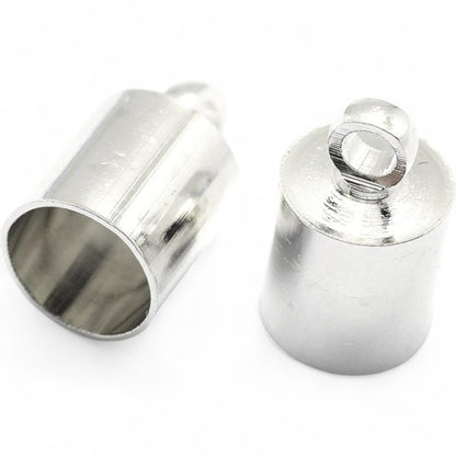 x4 Embouts Cylindriques avec Anneau – Laiton – pour cordons 4 à 4,5 mm