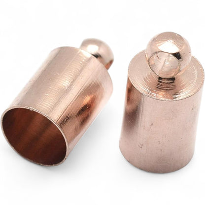 x4 Embouts Cylindriques avec Anneau – Laiton – pour cordons 4 à 4,5 mm