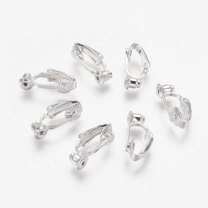 Boucles d'oreilles forme dormeuses, avec trou  pour insérer tige, 19x6mm