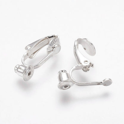 Boucles d'oreilles forme dormeuses, avec trou  pour insérer tige, 19x6mm