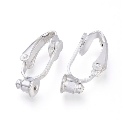 Boucles d'oreilles forme dormeuses, avec trou  pour insérer tige, 19x6mm