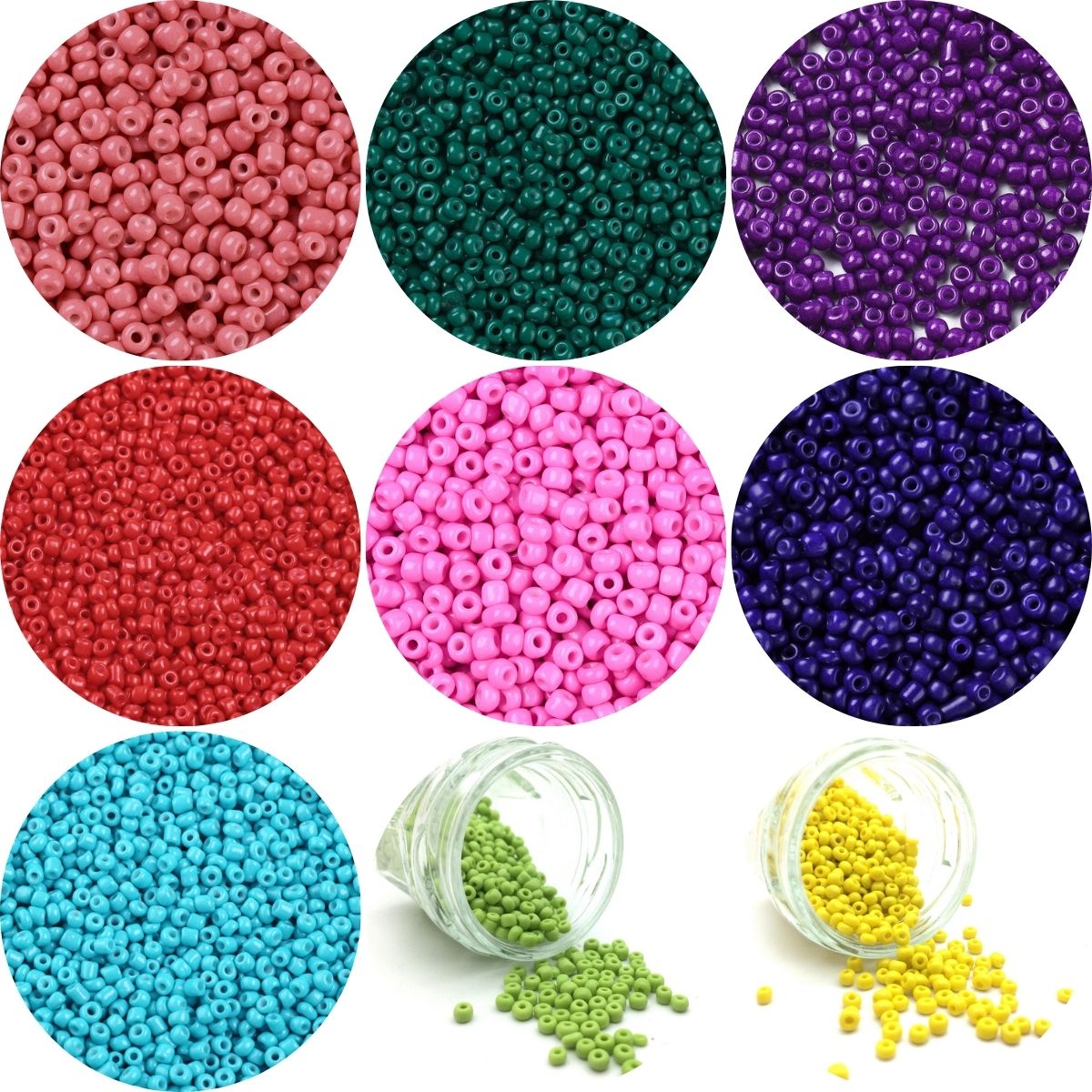 Perles de rocaille en verre 3mm – Couleurs opaques au choix - 25g