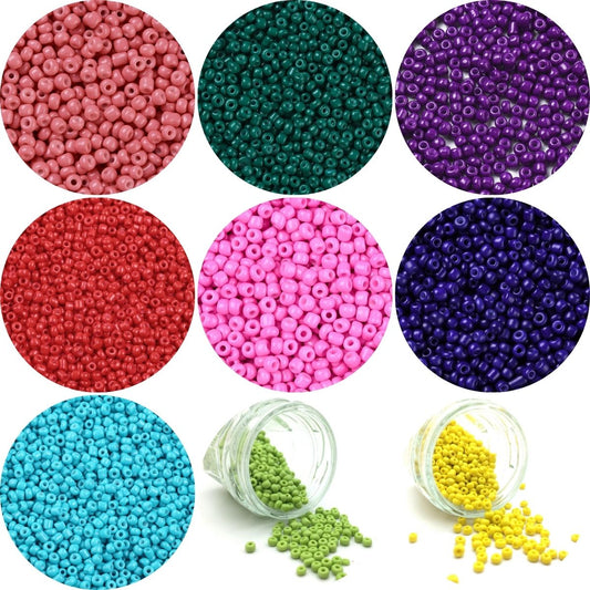 Perles de rocaille en verre 3mm – Couleurs opaques au choix - 25g