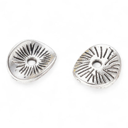x10 Perles Intercalaires Torsadées – Argent Antique