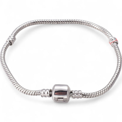 Bracelet base pour perles européennes – Laiton, fermoir intégré, 3 tailles au choix