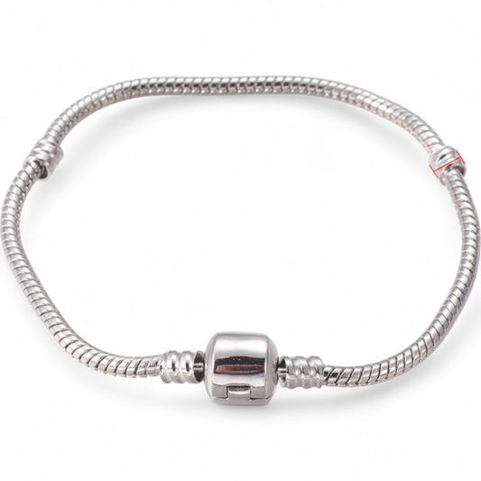 Bracelet base pour perles européennes – Laiton, fermoir intégré, 3 tailles au choix