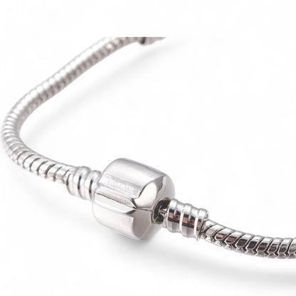 Bracelet base pour perles européennes – Laiton, fermoir intégré, 3 tailles au choix