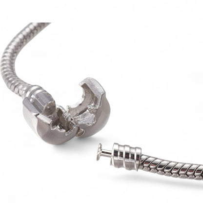 Bracelet base pour perles européennes – Laiton, fermoir intégré, 3 tailles au choix