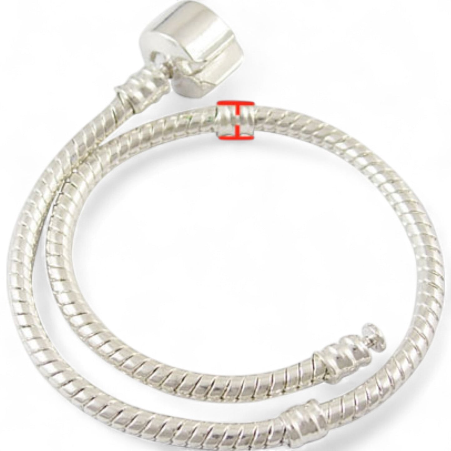 Bracelet base pour perles européennes – Laiton, fermoir intégré, 3 tailles au choix
