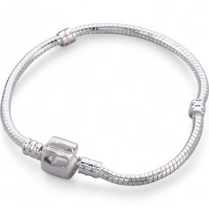 Bracelet base pour perles européennes – Laiton, fermoir intégré, 3 tailles au choix
