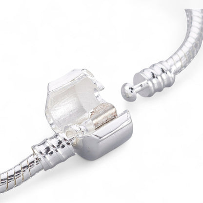 Bracelet base pour perles européennes – Laiton, fermoir intégré, 3 tailles au choix