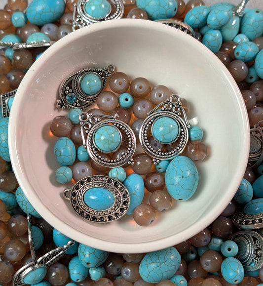 Collection « Légendes Navajo » – Perles en verre et Turquoise