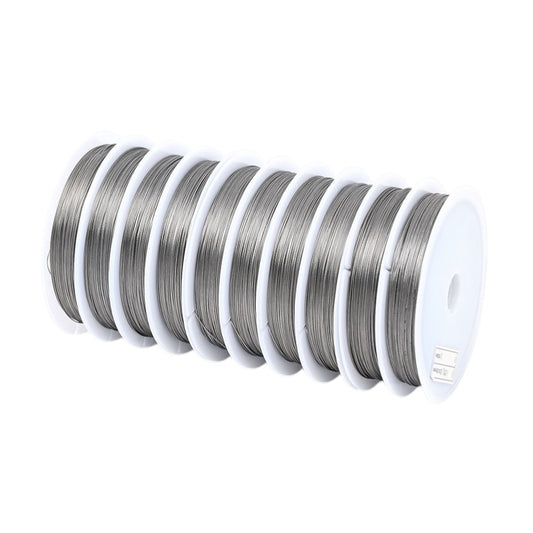Bobine de 50 m de Fil d'Acier Gainé Argenté – Ø 0,38 mm