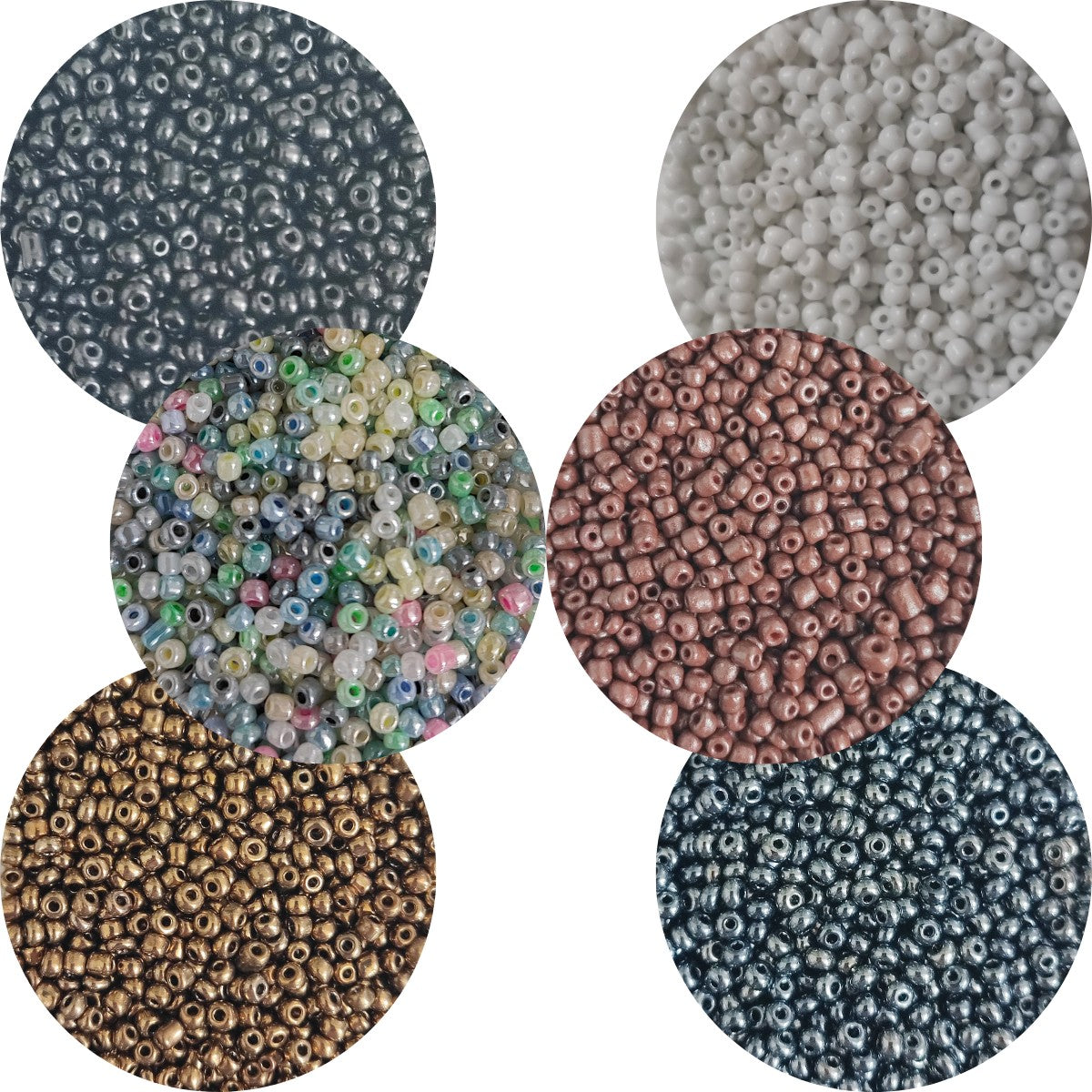 Perles de rocaille en verre – 3mm – Couleurs variées -25g