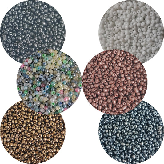 Perles de rocaille en verre – 3mm – Couleurs variées -25g