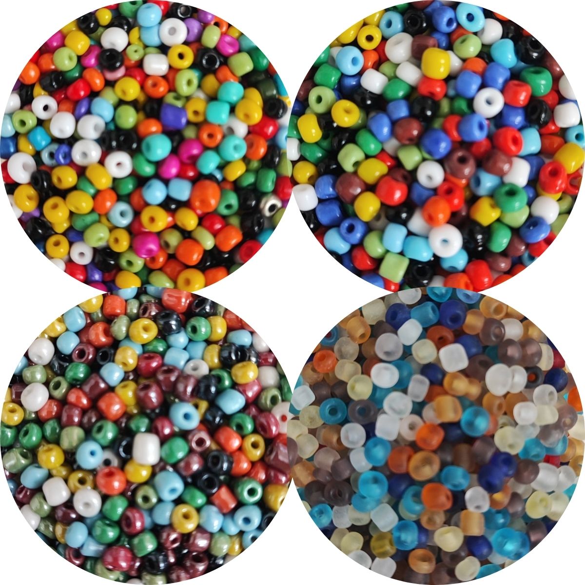 Perles rocailles irrégulières 3/4mm – Multicolores – 25g