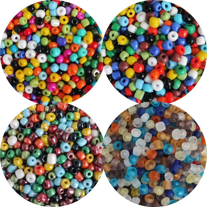 Perles rocailles irrégulières 3/4mm – Multicolores – 25g