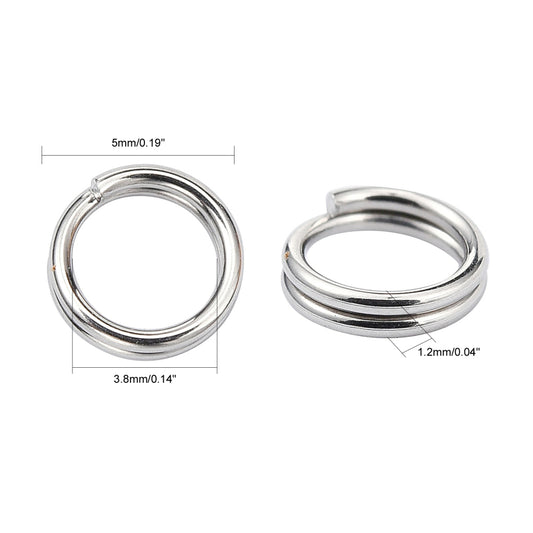 Anneaux de jonction doubles en acier (Split Ring) 5x1mm