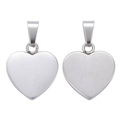 x1 Pendentif vierge en forme de cœur – Acier inoxydable 17x16mm
