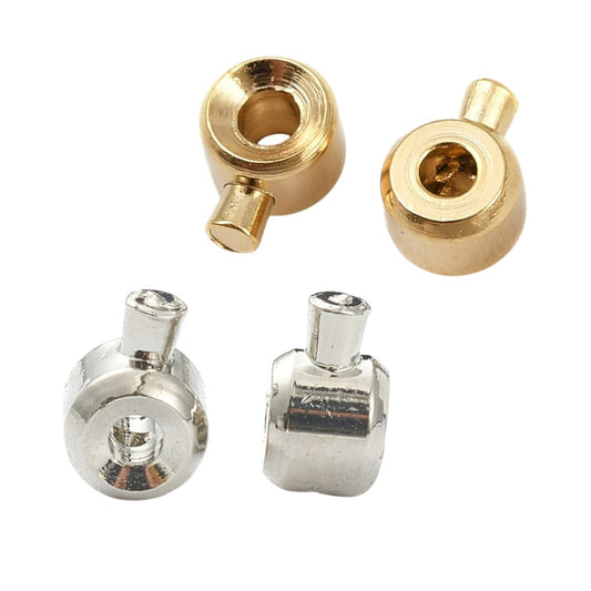 x4 Perles à Écraser en Laiton – Plaqué Or 24K ou Platine – 3 à 3,5 mm