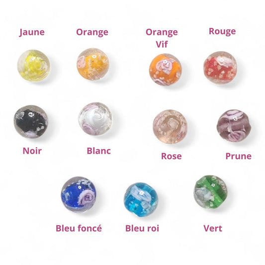 x1 Perle Lampwork – Fait Main – Rondes 9-10 mm