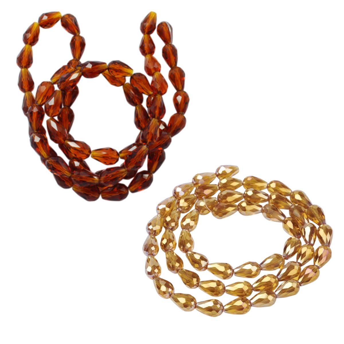 x10 Perles Gouttes en Verre Électroplaqué AB – 15 mm