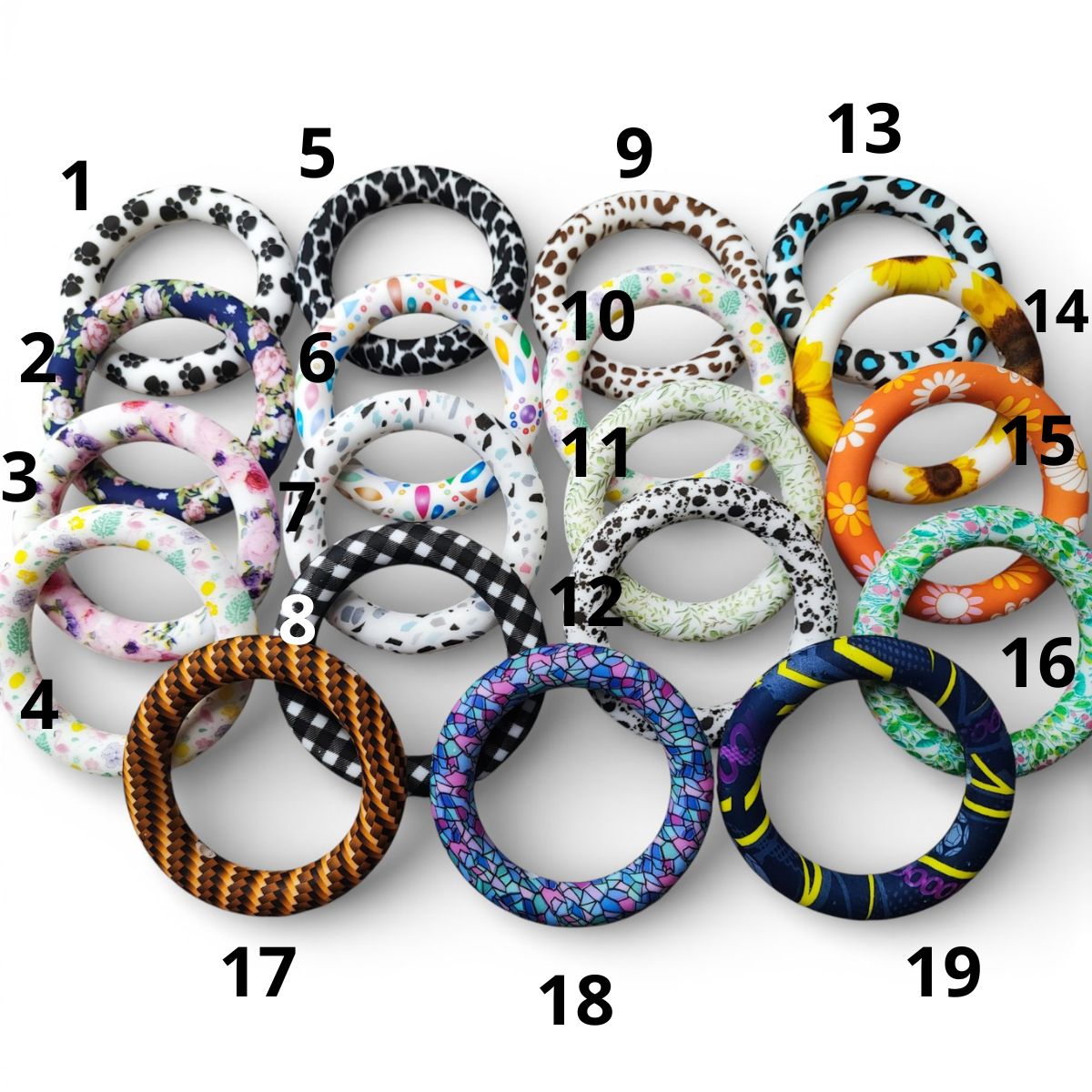 x1 Anneau rond en silicone imprimé – 64 mm