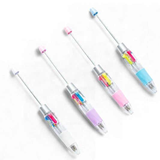 Stylo 4 couleurs à personnaliser – Blanc, Rose ou Violet
