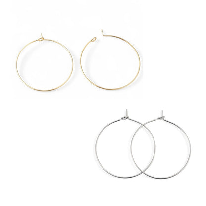 x1 paire Créoles en acier inoxydable 316L – Plaqué or 18K ou acier