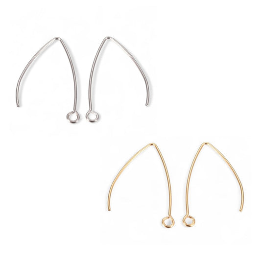 x1 paire Crochets de boucles d’oreilles en acier inoxydable 304
