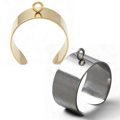 Bague Ouverte en Acier Inoxydable 304 – Base à Boucle – Or 18K ou Acier