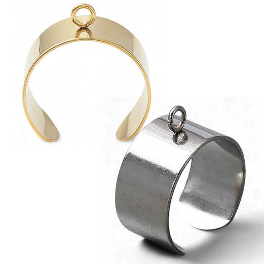 Bague Ouverte en Acier Inoxydable 304 – Base à Boucle – Or 18K ou Acier