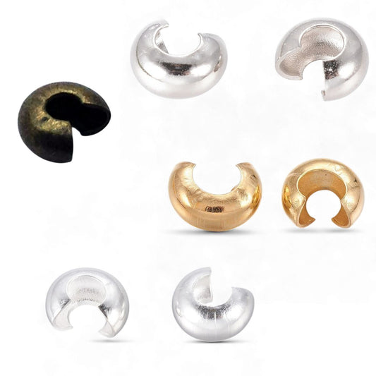 50 Crimp Beads Cover – Cache-perles à écraser ou à nœud: 4mm