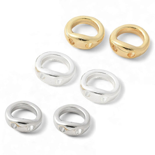 x4 Embouts de Fil en Laiton – Plaqué Or 18K, Argent 925 ou Platine – 5 mm