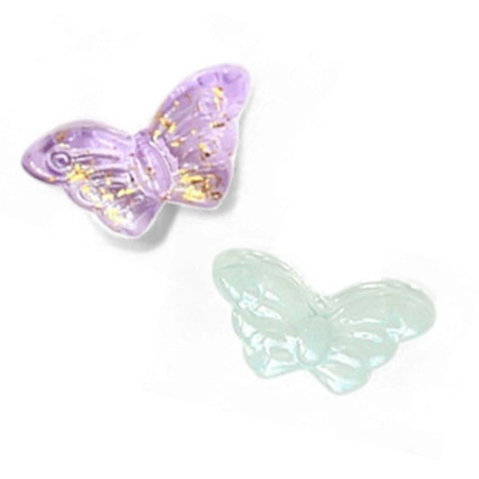 x10 Perles Papillon en Verre Soufflé à la Main – 15 x 8 mm
