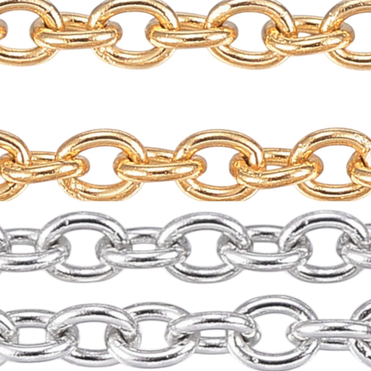 x20cm Chaîne à Maillons Soudés – Acier Inoxydable 304 – 2,5 x 2 mm