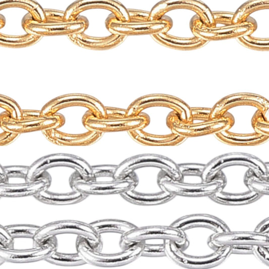 x20cm Chaîne à Maillons Soudés – Acier Inoxydable 304 – 2,5 x 2 mm