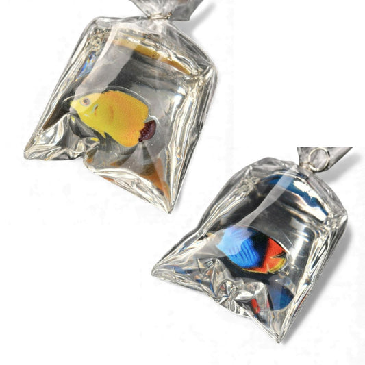 x1 Pendentif Poisson en Résine 3D – Jaune ou Bleu – 48 à 51 mm