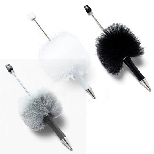 Stylo à tige personnalisable avec pompon – Couleurs au choix