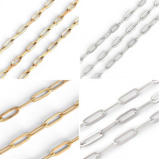 x20 cm Chaîne Maille Trombone – Acier Inoxydable 304