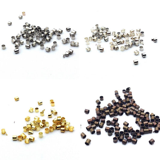 Perles à Écraser Tubes – Métal – 2 mm – Lot de 5 g (≈400 pcs)
