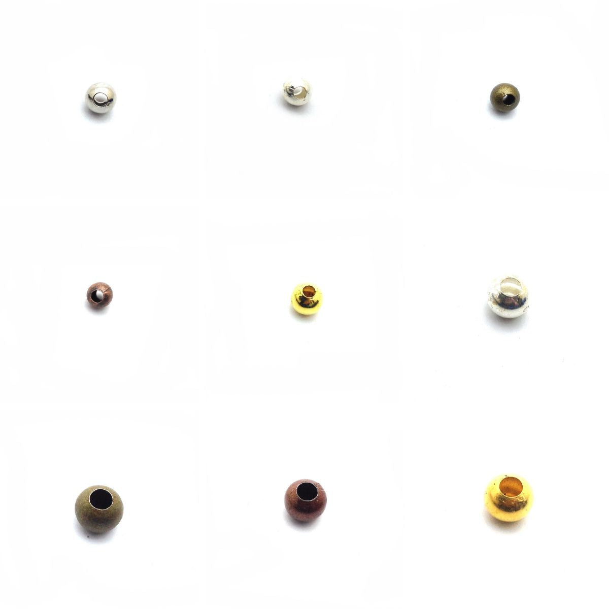 5g Perles Intercalaires Métal – 4 mm et  6 mm – Divers coloris