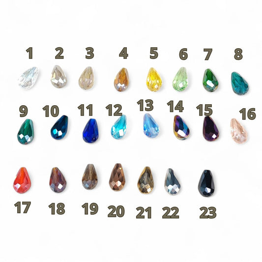 x1 Perle Goutte Facettée – Verre AB – 15 x 10 mm